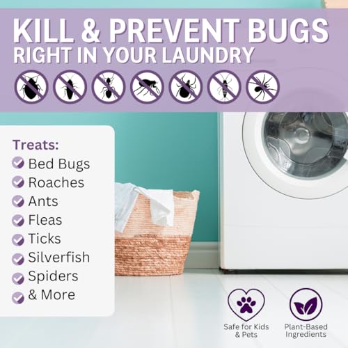 Image of CHOMP! Bed Bug and Pest Liquid Laundry Detergent Additive, Fleas, Ticks, Roaches, Spiders, Ants, Kid and Pet Safe, Plant Based, Residue Free, 32 oz