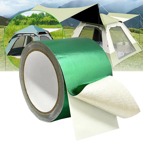 Iwinna Reparaturband Heavy Duty für Markisen, Planen & Bootsabdeckungen | Wasserdichtes Gewebe-Klebeband Outdoor | UV-beständige Rissreparatur für Zelte, Segel & Stoffe | 8CM x 8M, Grün