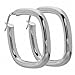 Amoro Italian Sterling Silver Cushion Earrings 33mm x 33mm