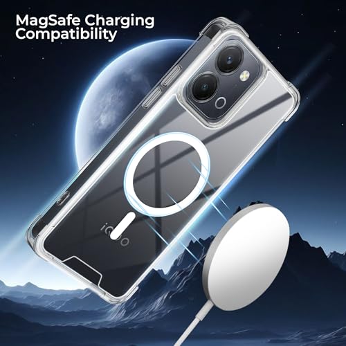 Image of A rtistque Clear Back Cover Case for iQOO Z11x 5G / Vivo T5x 5G / Vivo Y51 Pro 5G | Compatible with Mag-Safe | Premium Transparent Cover | Shockproof TPU Bumper | iQOO Z11x Back Cover - Transparent