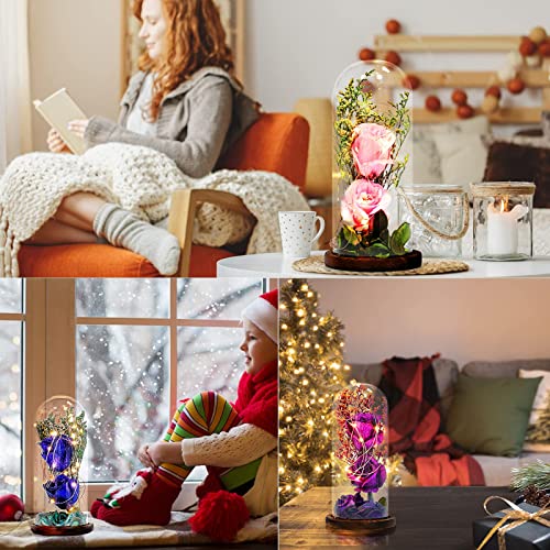 Ulif Beauty and the Beast rozen cadeaus voor vrouwen verjaardag, roos in glazen koepel voor mam, oma, vrouwen, Moederdag… - Image 4