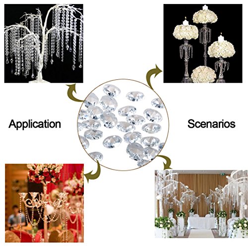 H&D 50Pcs 18Mm Clear Crystal 2 Hole Octagon Beads Glass Chandelier Prisms Lamp Hanging Parts #TOP1