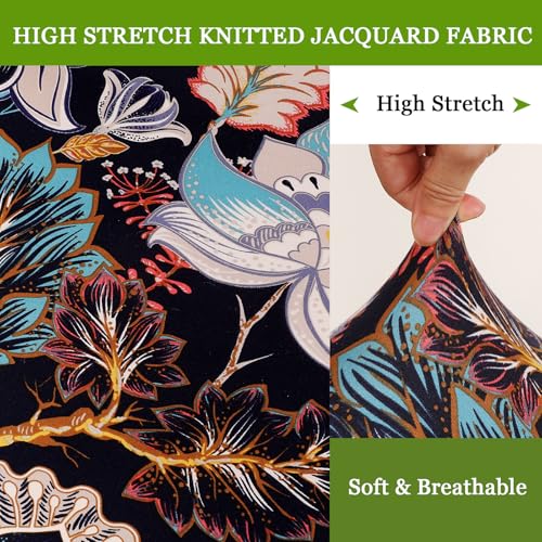 Image of FUANGUI Bar Stool Covers Set of 4, Stretch Bar Stool Chair Cover Slipcovers, Floral Print Counter Stool Bar Chair Covers for Kitchen Pub Dining Room (Floral Blue)