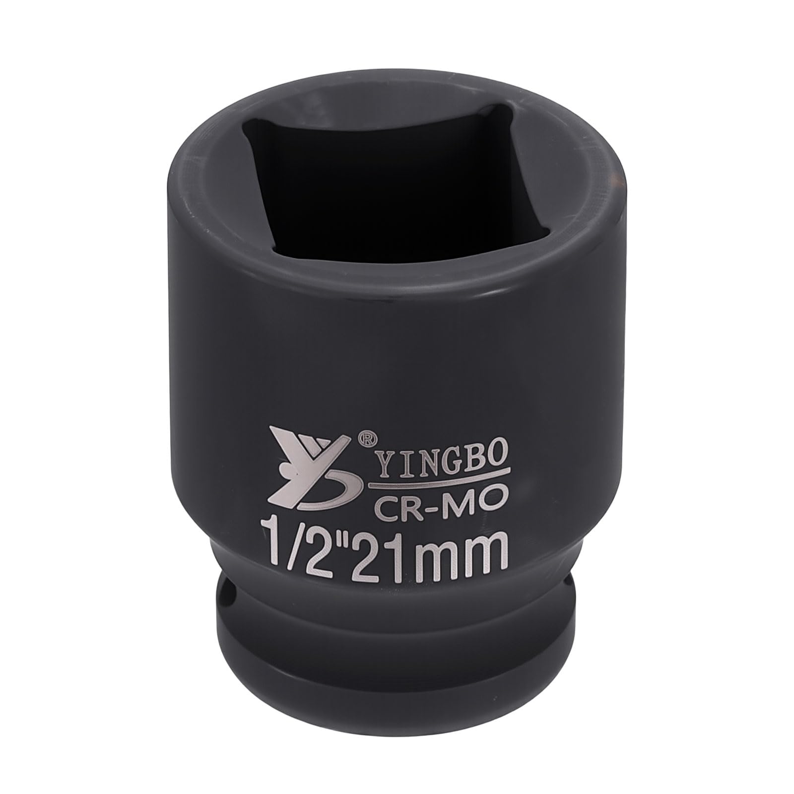 sourcing map 4 Point Square Socket 1/2" Drive 21mm Metric Square Impact Socket 1.8" (45mm) Long 40CR Steel Phosphating Standard Wheel Sleeve Tool for Auto Repair Mechanical Home Use