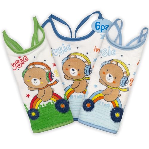 Lot de 6 bavoirs pour bébé FANTASIA BAV9065M multi-modèles