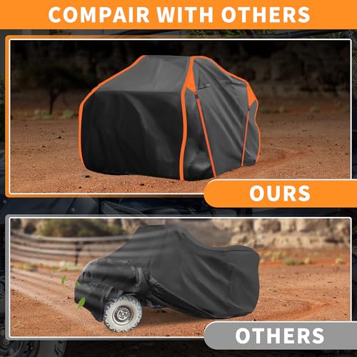 Image of X AUTOHAUX ATV Cover for Can-am OUTLANDER XT 700 /X MR 700 210D-PU | 4 Wheelers Quad Cover, Outdoor Sun Rain Storage Protection, Waterproof, Black, 230x124x123cm /90.6x48.8x48.4in