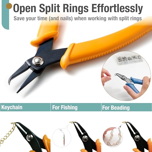 Image of Beaditive Split Ring Pliers | Jewelry Making, Beading, Crafting | High-Carbon Steel | 5-Inch (Honeycomb)