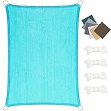 Sonnensegel Atmungsaktiv 80 x 140 cm, Sonnenschutz, Hdpe-Kunststoff, Winddicht Uv-Beständig Reißfest, Windschutz Markisenstoff Balkon Sichtschutz, für Terrasse Garten, Himmelblau