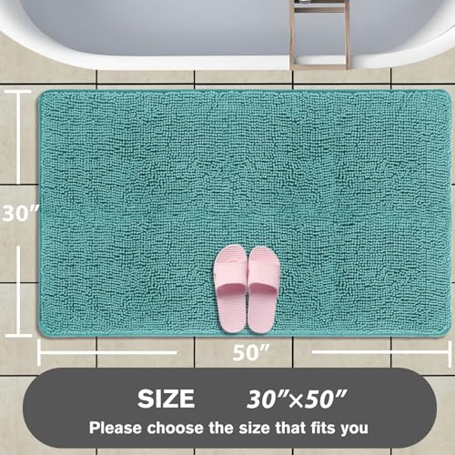 PureSwan Badezimmerteppiche, 76,2 x 127,7 cm, extra große Badematte, saugfähig und waschbar, dicker Chenille-Badteppich… – Ansicht 2