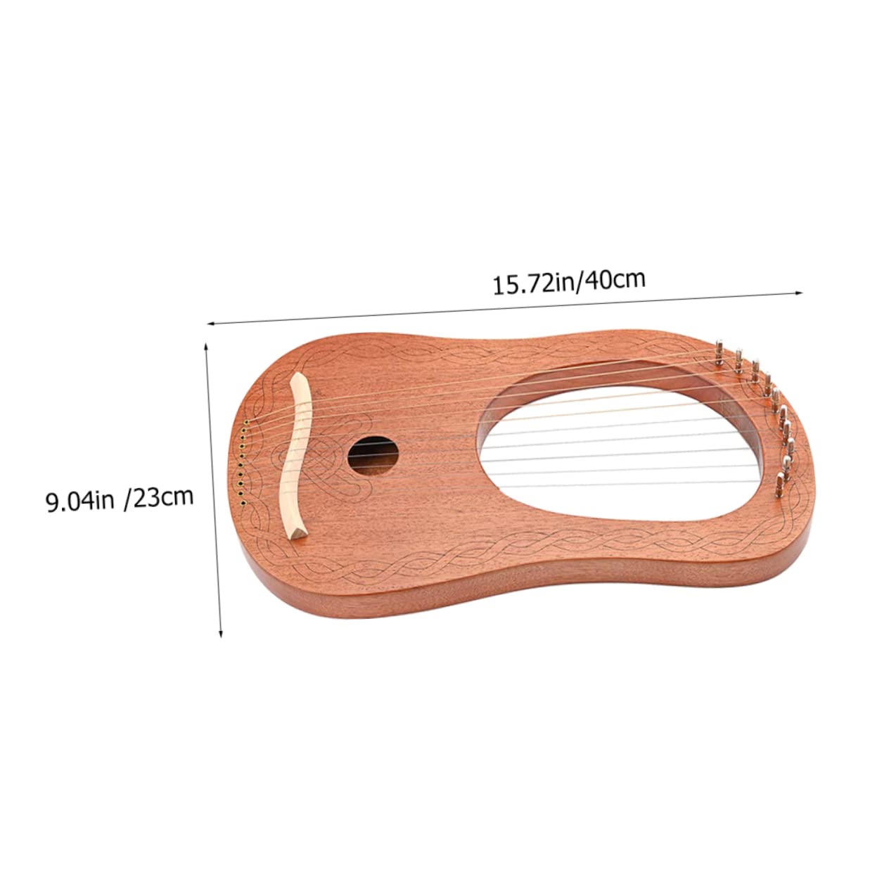 Sosoport Simple Lyre Harp 10 Strings Harp Portable Music Instrument for All Ages Vintage Appearance