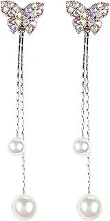 Yellow Chimes Earrings for Women &amp; Girls | Fashion Crystal Silver Tone Long Dangler Earring | Long Danglers Earrings | Acc...