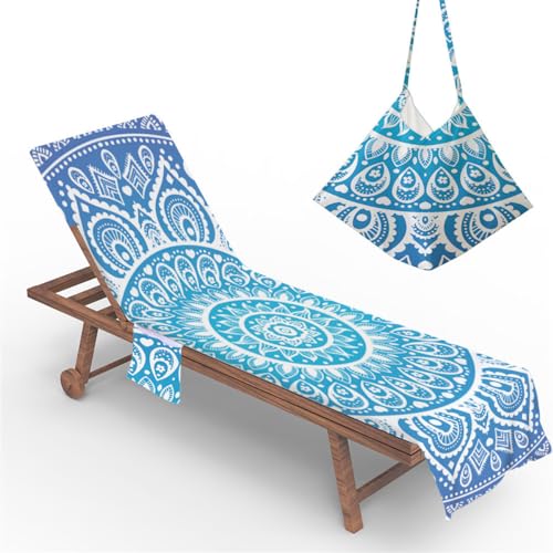 Funda Para Silla De Playa Bohemia Toalla Funda Para Tumbona De Microfibra Secado RáPido Funda Para Silla De SalóN De Playa Con Bolsillos Para Piscina Tomar El Sol JardíN (Colour 5, 73 x 210 cm)