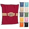 Urban Villa 12 Pack Reusable Grocery Bags 15’’x16’’ with 27’’ long Handle Red Color 100% Cotton Tote Bags Medium Weight Grocery Shopping Cloth Bags Great Choice for Promotion Gift DIY Advertising