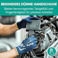 Ansell HyFlex 11-618 Mechaniker- Nylon Handschuhe, Abriebfeste Schutzhandschuhe mit PU-Beschichtung, Sicherheitshandschuhe für Präzisionsarbeiten, Touchscreen-Arbeitshandschuhe, 12 Paar, Gr. L – Ansicht 5