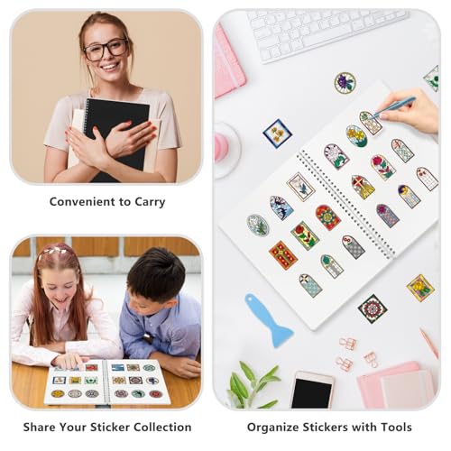 Álbum reutilizable para colección de pegamentos, tamaño 8,5 x 11 pulgadas, con 40 hojas de papel desprendible en blanco, organizador de pegamentos restickables con herramientas (negro) miniatura 5