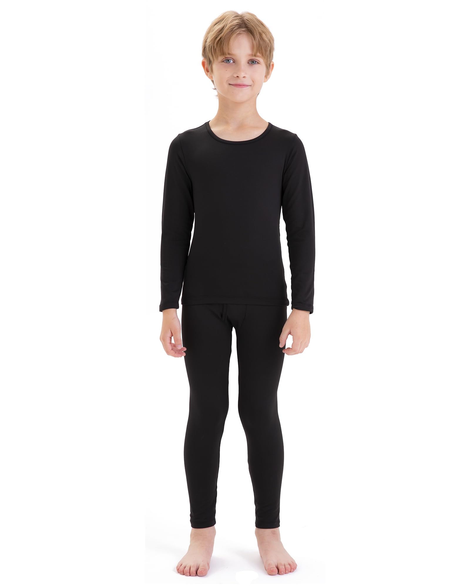 Thermounterwäsche für Kinder Lange Unterhose Jungen Thermounterwäsche Set zum Skifahren Base Layer Lange Unterwäsche Junge Winter