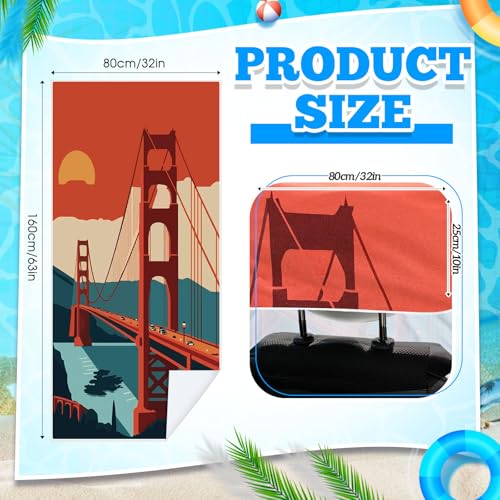 Image of Hahafelt 2 Pack Car Seat Towel Cover with Storage Bag, Golden Gate Bridge