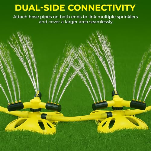 Image of ROOTS & LEAF 360� Automatic Rotating Garden Sprinkler with Butterfly Base | 45� Adjustable Arms | Durable ABS Material | Leak-Proof | Coverage Up to 32 Feet | Perfect For Lawns and Gardens - Pack of 2