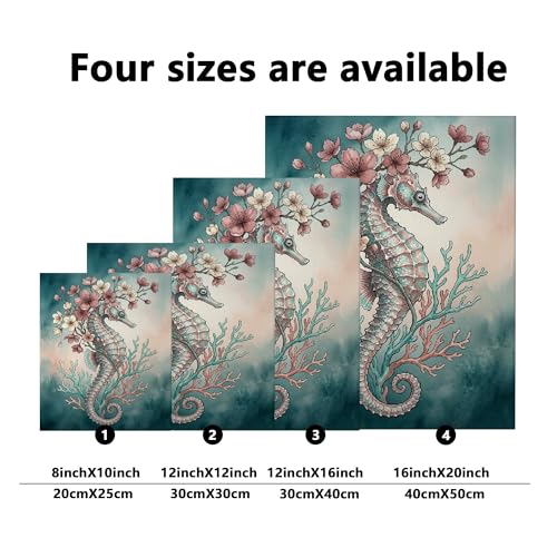 Tableau abstrait hippocampe et toile murale de chambre moderne - 2