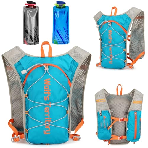 Laufweste für Damen und Herren,Trinkrucksack 1.4L,Running Vest,Trinkweste Laufen mit 700ml Wasserflasche,2 Stück 700ML Faltbare Trinkflasche,Trinkrucksack Laufen Trailrunning Laufweste für Damen und Herren,Trinkrucksack 1.4L,Running Vest,Trinkweste Laufen mit 700ml Wasserflasche,2 Stück 700ML Faltbare Trinkflasche,Trinkrucksack Laufen Trailrunning