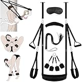 Sadodo BDSM Liebesschaukel Tür Schaukel,Offenes Bein SM Bondage Fessel Set für Paare, Auto/Bett,Handschellen, Fußfesseln,Sexschaukel,Peitsche,Extrem Sex Spielzeug für Anfänger Frau Männ Sex Toys