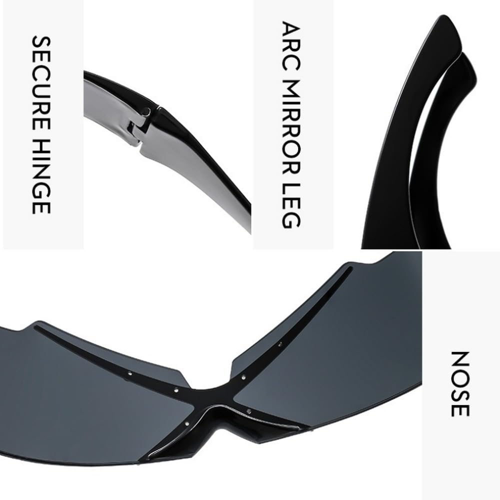 Gafas de sol punk sin montura de una pieza para hombre y mujer, modernas, futuristas, con máscara, estilo vintage, envolventes.