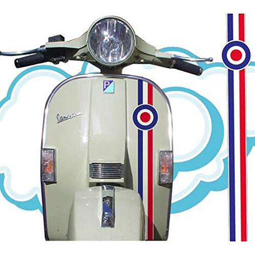 VESPA decal sticker stripe (white - red - blue)