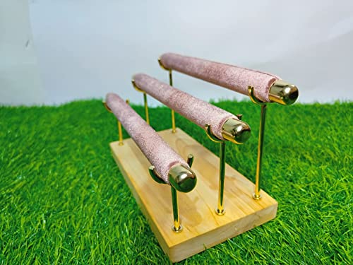 Image of Wooden Bangle Stand Gold Metal Chrome Finished Wooden Jewellery Display Stand