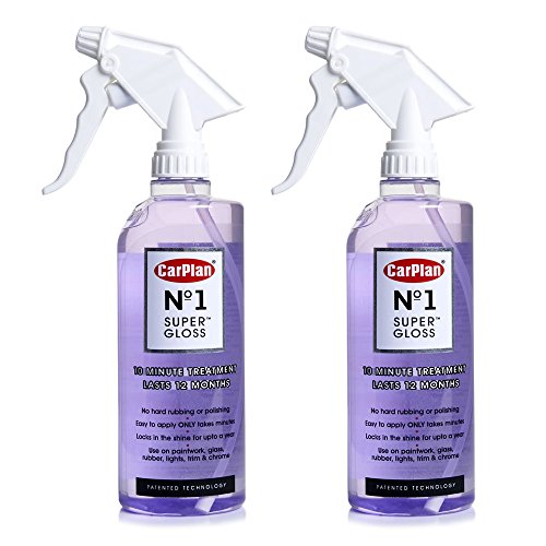 2 x Carplan No.1 Super Gloss 600ml - Car Paintwork Glass Rubber Chromer Treatment