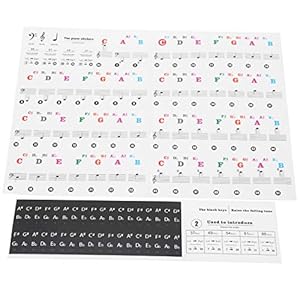 Blad Muziek Stickers, Kleur Piano Label Piano Key Paster voor 37/49/61/88 Sleutels Piano voor Beginners (Kleur)