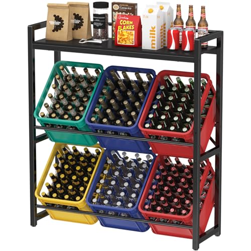 Lifewit Getränkekistenregal mit Ablage für 6 Kisten...