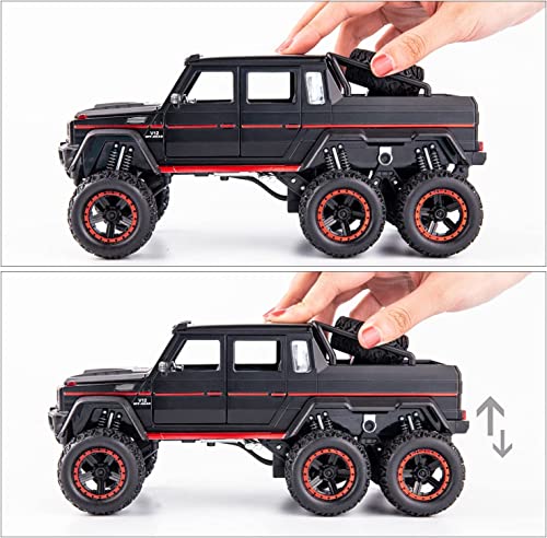 Image of DEUSON ECOM 1:24 Scale AMG G63 6X6 Toy Car Diecast Metal Car for Kids with Light Sound Pullback Openable Best Gifts Toys for Boys, Red