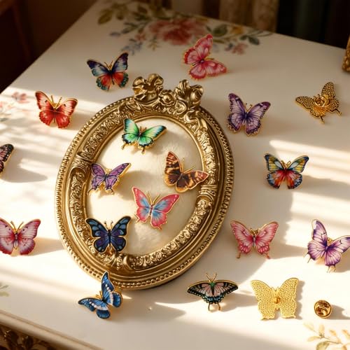Image of Landical 30 /60 Pcs Cute Enamel Pins Bulk Plant Flower Animal Halloween Gothic Fall Pumpkin Cartoon Lapel Pin Brooches Jewelry Gift for Backpack Clothes Hats Accessories