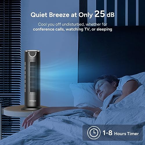 Dr.Prepare DCCF10 Tower Fan For Bedroom, 25 Db Quiet Dc Bladeless Fan With Remote, 8 Speeds, 1-8H Timer, 80° Oscillating Fans For Indoors, 16 Inch Portable Desk Table Fan thumb #3