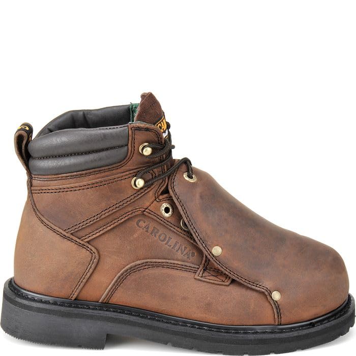 Image of Carolina Metpro 6 inch Wide Steel Toe External Met Guard Men's Work Boot, EH Protection, Heat Resistant Sole, Leather, Steel Shank, Medium Brown - 14 2E