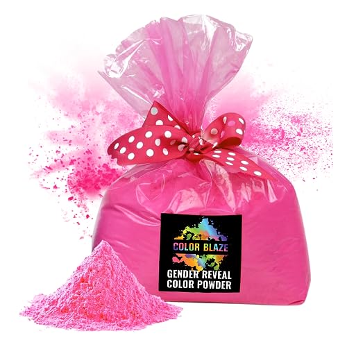 Color Blaze Holi Colored Powder - 5 lbs of Pink Powdered Color - for Fun Runs Color Toss Rangoli Powder War Backyard Party & Festivals - Pack of 1 Colorful Bag - 5 Pounds in Bulk - Pink