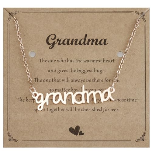 Kivosliviz Grandma Necklace Gift for Women from Granddaughter Grandkids Mothers Day Jewelry for Grandma