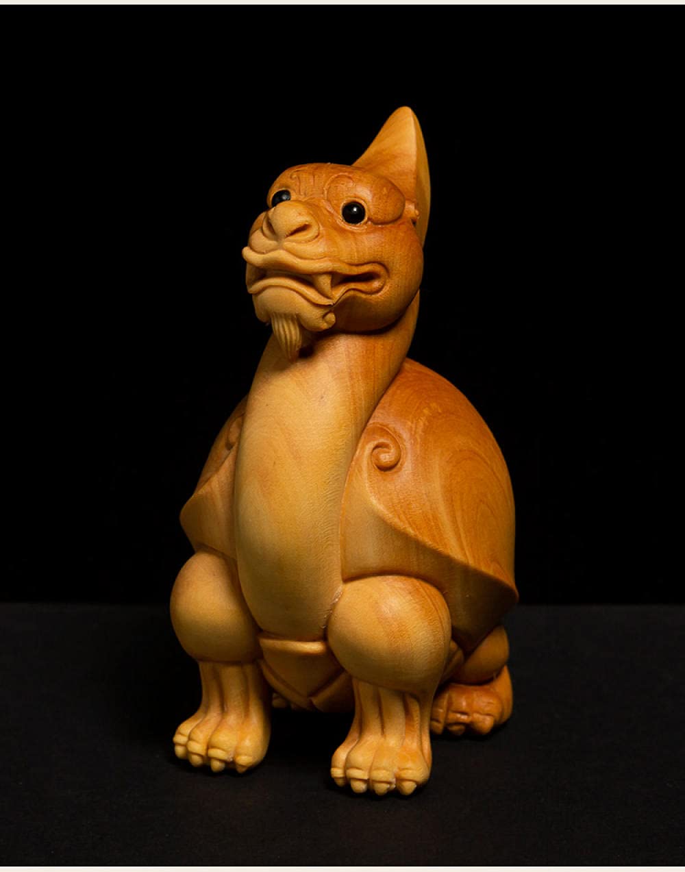 Amazon.co.jp: 彫刻鑑賞 ドラゴンタートルツゲの木の彫刻風水