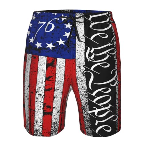 Patriotic Stars American Flag Mens Swim Trunks Quick Dry Swim Shorts with Pockets Summer Beach Shorts4