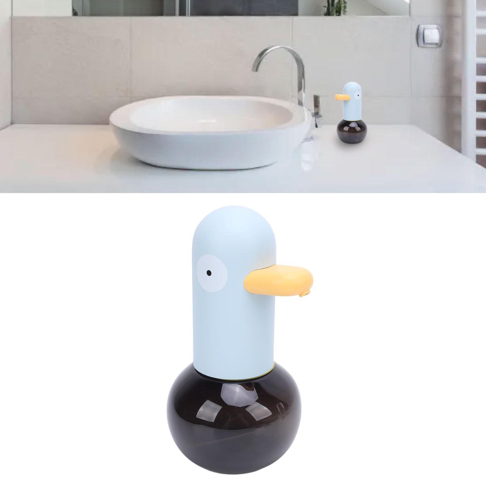 Luqeeg Disper Al Dispensatore di Sapone Automatico in Schiuma, Touchless per la del Bagno, Facile per i Bambini, Volume di Regolazione, Durata della Batteria Lunga, Ricaricabile, (stile 1)