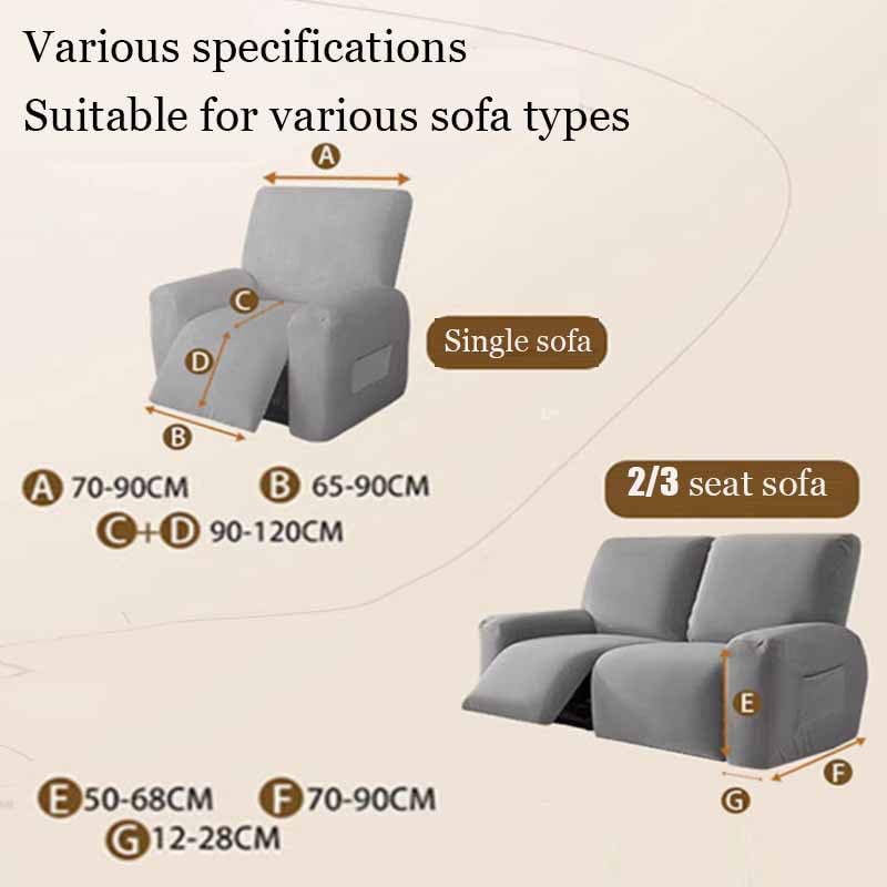 Copripoltrona Relax Reclinabile Elasticizzato, Fodera per Poltrona Reclinabile 1/2/3 Posto, Copri Poltrona Relax con Braccioli Elettrica(E,3 Seats(G,4 Seat)