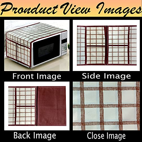 Image of KANUSHI Industries Microwave /Oven Top Cover with 4 Utility Pockets (VAR1-MICRO-NW-NEW-03-TOP)