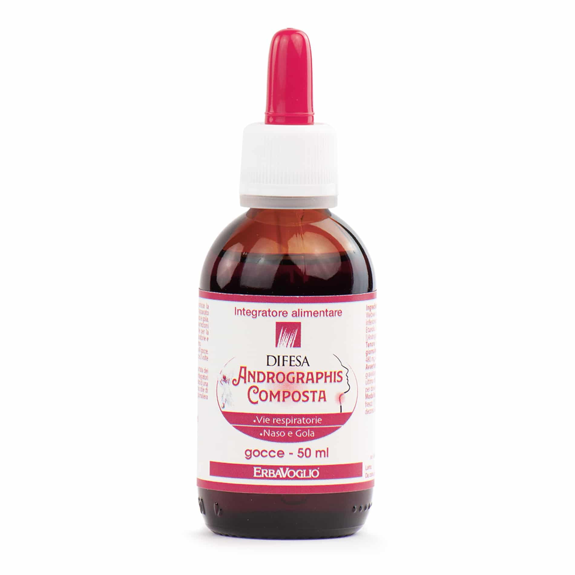 Erbavoglio Difesa Andrographis Composta Gocce - 50 ml - Integratore alimentare - Utile per le affezioni delle prime vie respiratorie accorcia e diminuisce i sintomi di raffreddore comune e tosse.