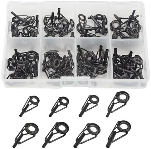 WMYCONGCONG 80 PCS Fishing Rod Guides Fishing Rod Parts Tip Repair DIY Set Ceramic Fishing Rod Repair Kit 10 Sizes