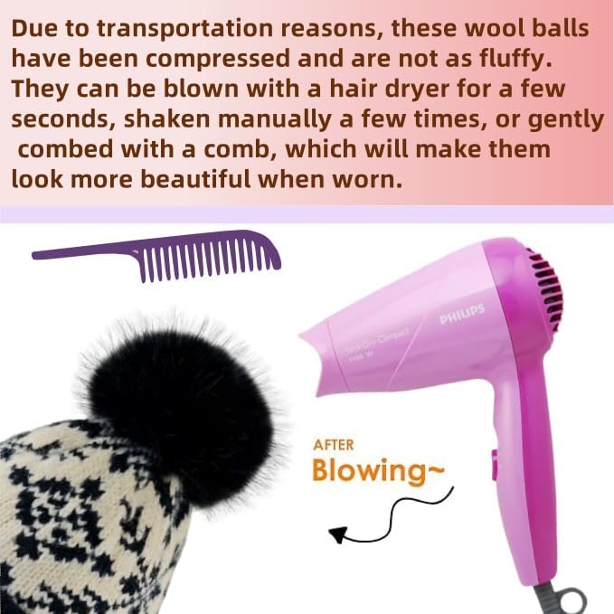 Women's Winter Beanie Hat -Cashmere Inner Layer Chunky Knit Pom-Pom Stocking Cap for Women Cold Weather - Image 5