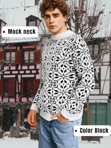 Men's Nordic Snowflake Chunky Sweater - Image 4