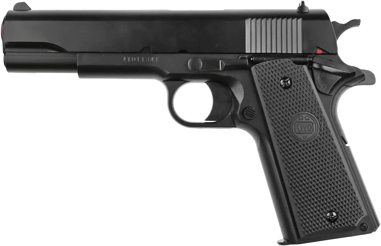 Pack Pistola de Airsoft Modelo KWC M1911 con Muelle/Material: Plástico de Alta Resistencia/Potencia 0.5 Joule/Entregado con Accesorios