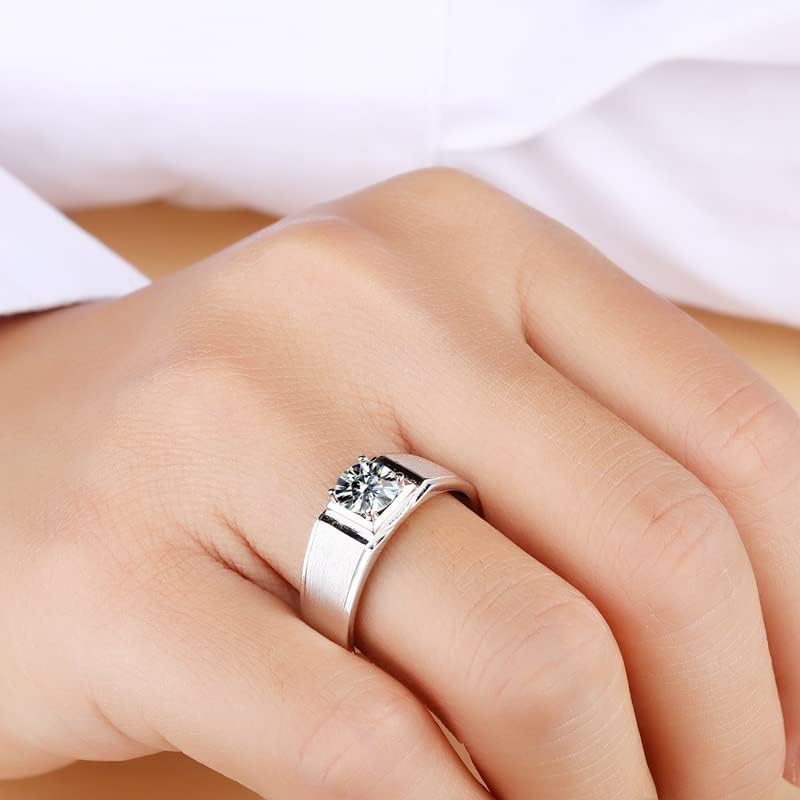 Miniatura 6 de Anillos de moissanita para hombre anillo de compromiso esmerilado 1 quilate de 0256in solitario central anillo de boda de moissanita anillo de