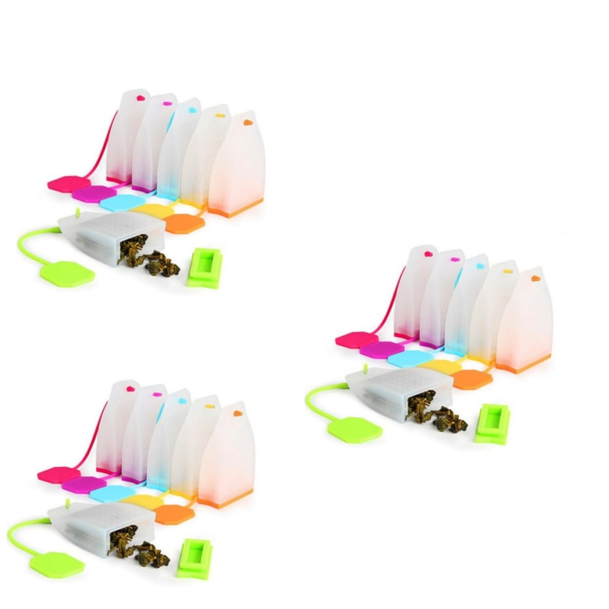 DECHOUS Lot De 3 Infuseurs À Thé En Silicone 6 Pièces Pour Sachets De Thé Infuseurs À Thé En Vrac Pour Tasses Théières Faciles À Utiliser Et À Nettoyer