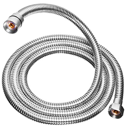 79 Inch (2 Meter) - Stainless Steel Shower Hose, Bidet Hose Replacement - Chrome Finish, EPDM Inner Tube for Handheld Shower Head with Built in Washer, Nut and Thread Tape